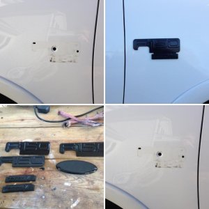 Blacked out ford emblems